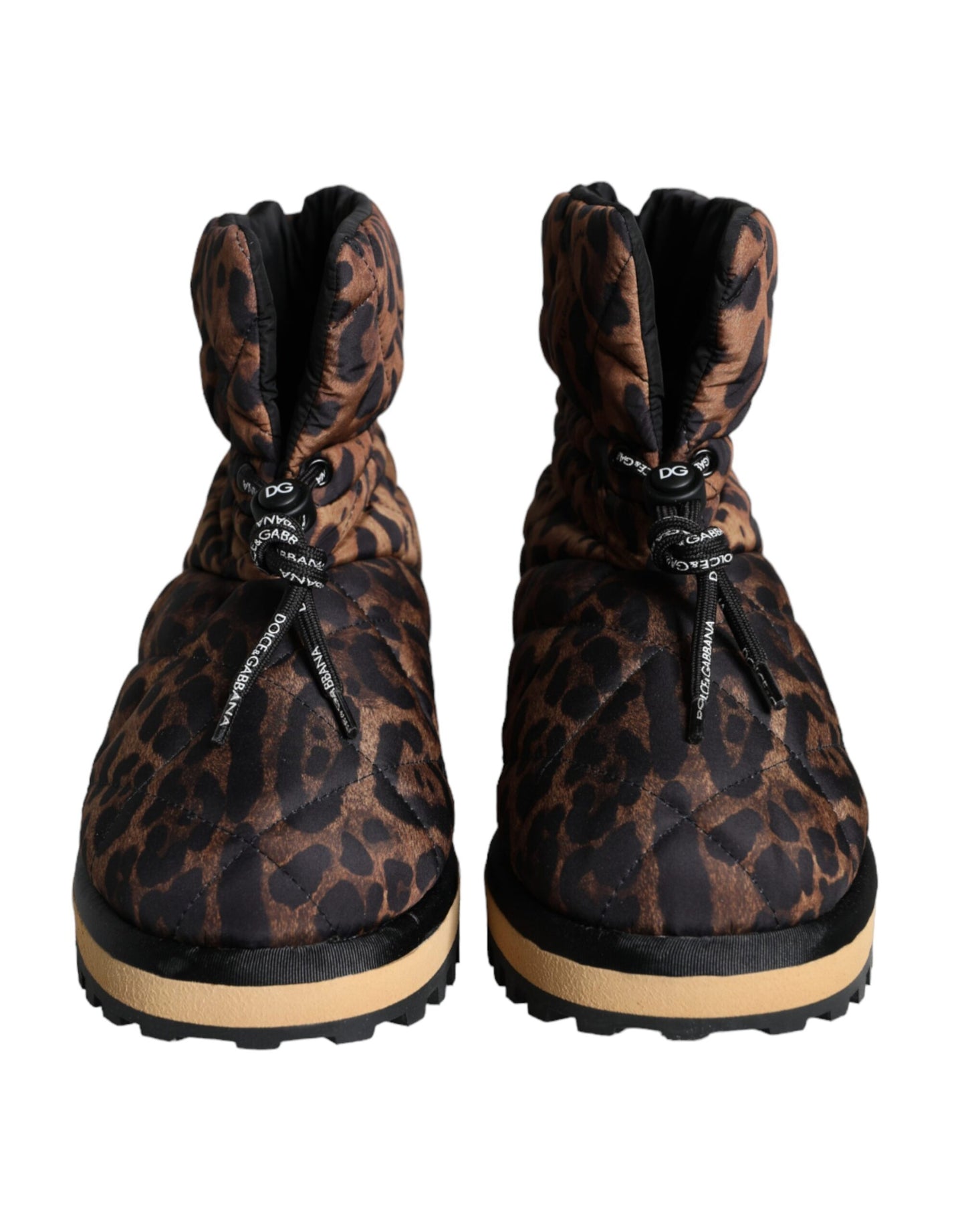 Dolce & Gabbana Brown Leopard Ankle Boots Padded Shoes Dolce & Gabbana