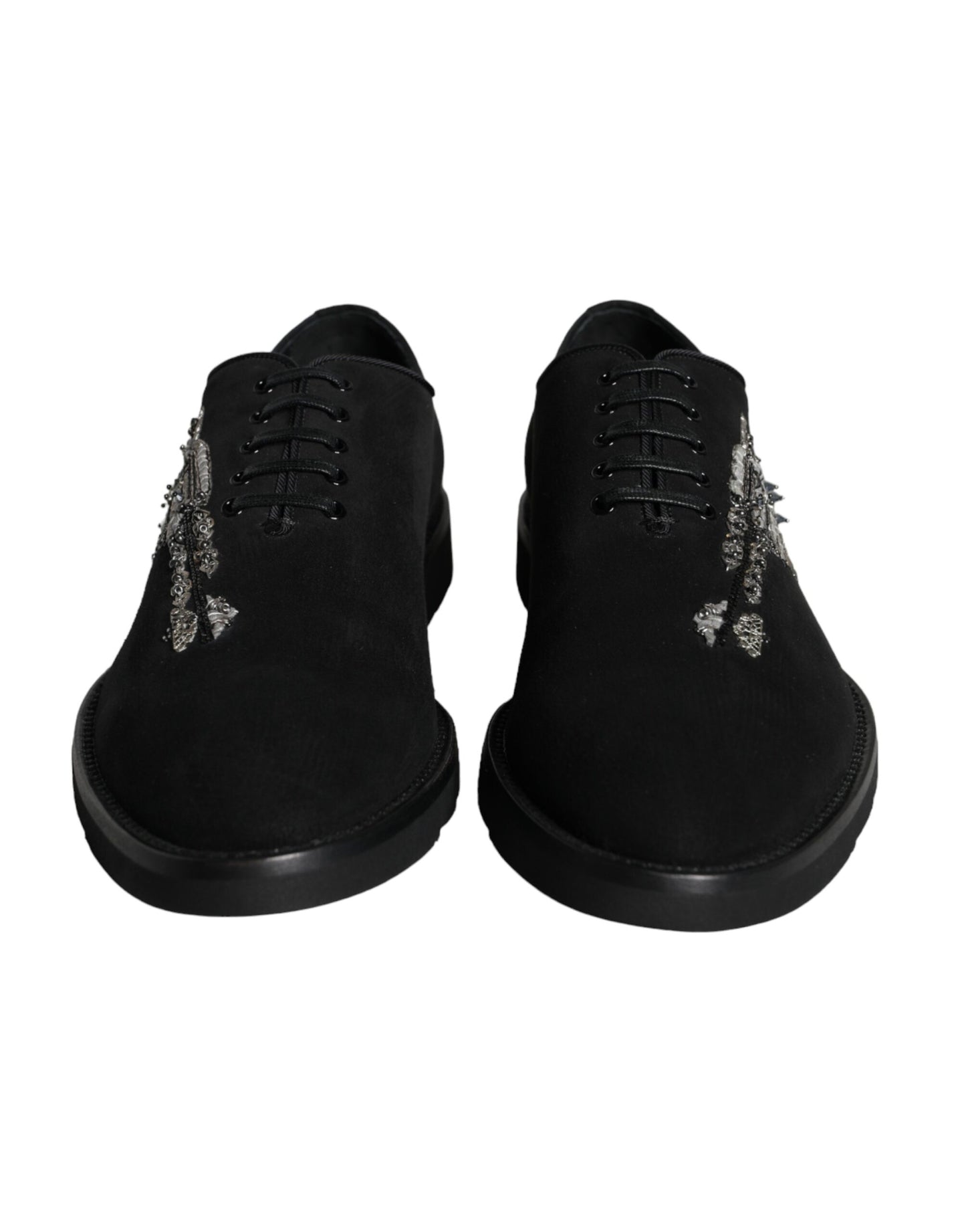 Dolce & Gabbana Black Suede Sicilia Lace Up Formal Shoes Dolce & Gabbana