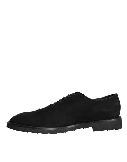 Dolce & Gabbana Black Suede Sicilia Lace Up Formal Shoes Dolce & Gabbana