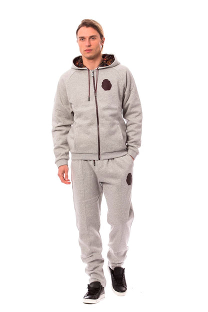 Billionaire Italian Couture Elegant Gray Cotton Sweatsuit Ensemble Billionaire Italian Couture