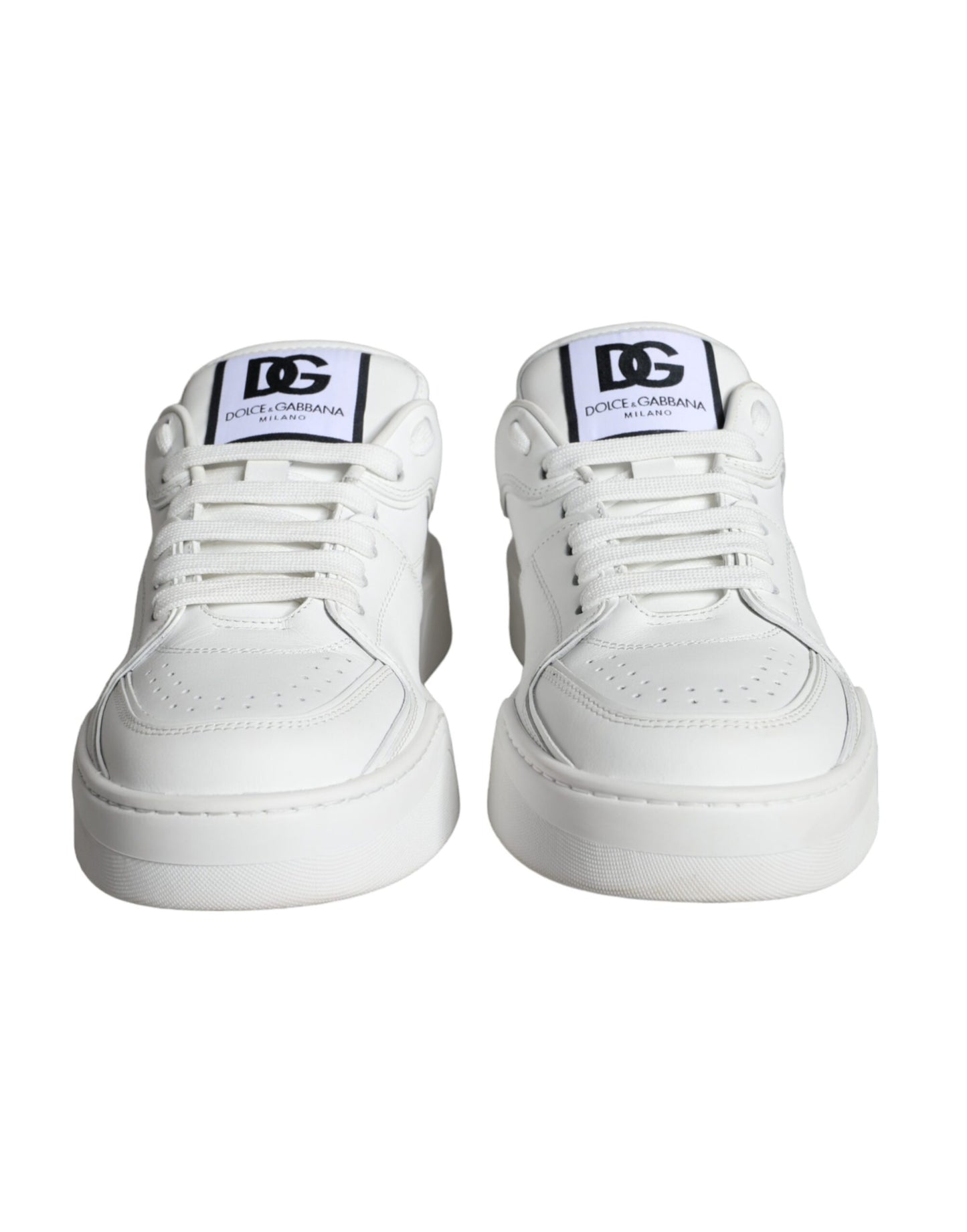 Dolce & Gabbana White Miami Leather Low Top Sneakers Shoes Dolce & Gabbana