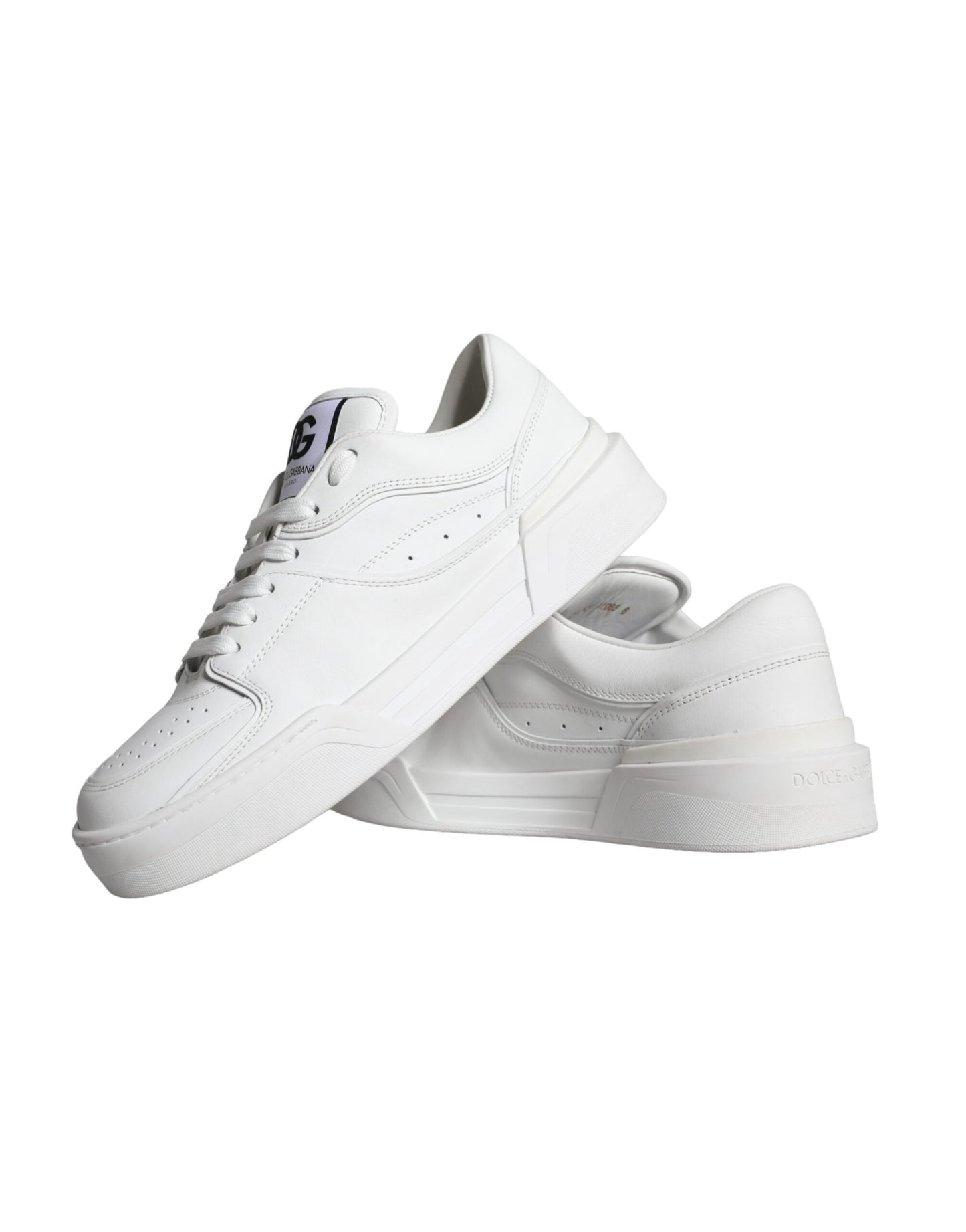 Dolce & Gabbana White Miami Leather Low Top Sneakers Shoes Dolce & Gabbana