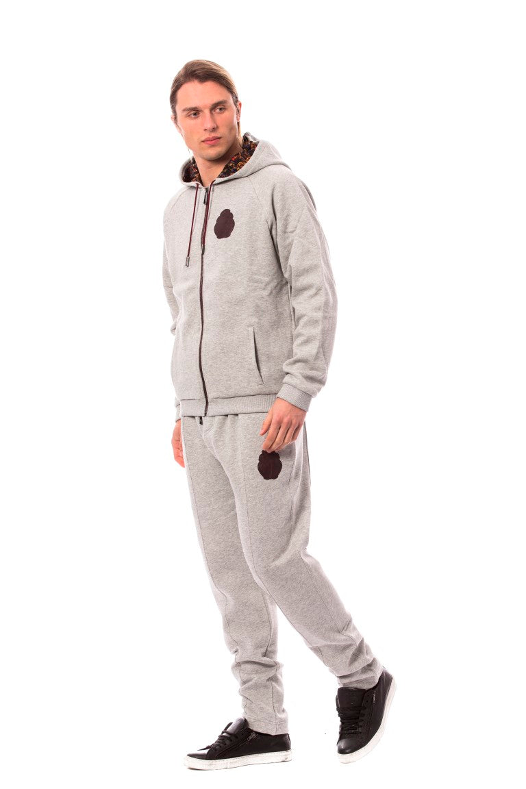 Billionaire Italian Couture Elegant Gray Cotton Sweatsuit Ensemble Billionaire Italian Couture