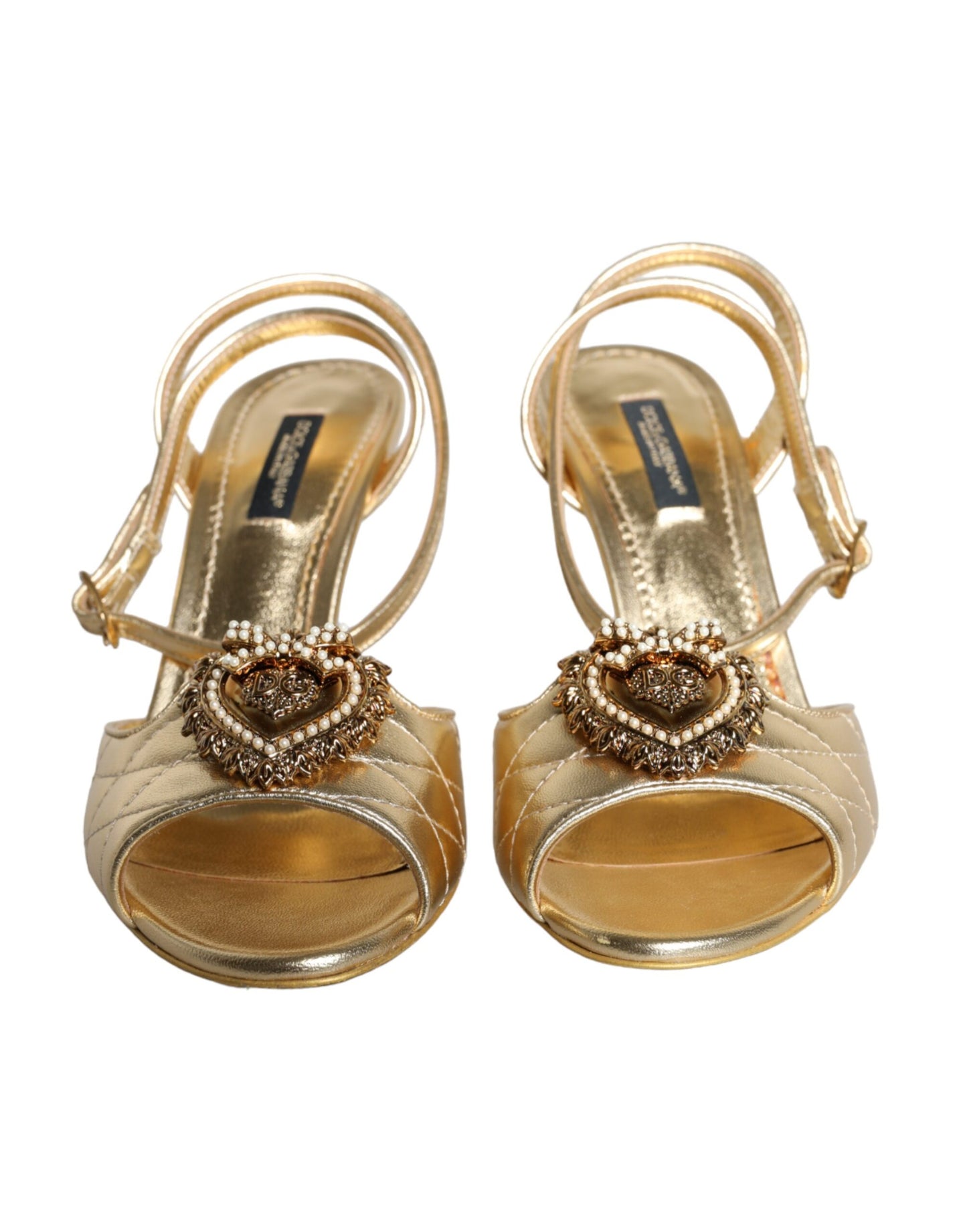 Dolce & Gabbana Gold Devotion Embellished Keira Sandals Shoes Dolce & Gabbana