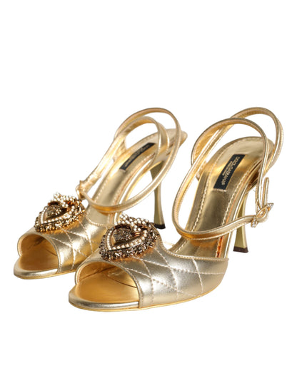 Dolce & Gabbana Gold Devotion Embellished Keira Sandals Shoes Dolce & Gabbana