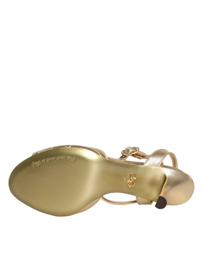 Dolce & Gabbana Gold Devotion Embellished Keira Sandals Shoes Dolce & Gabbana