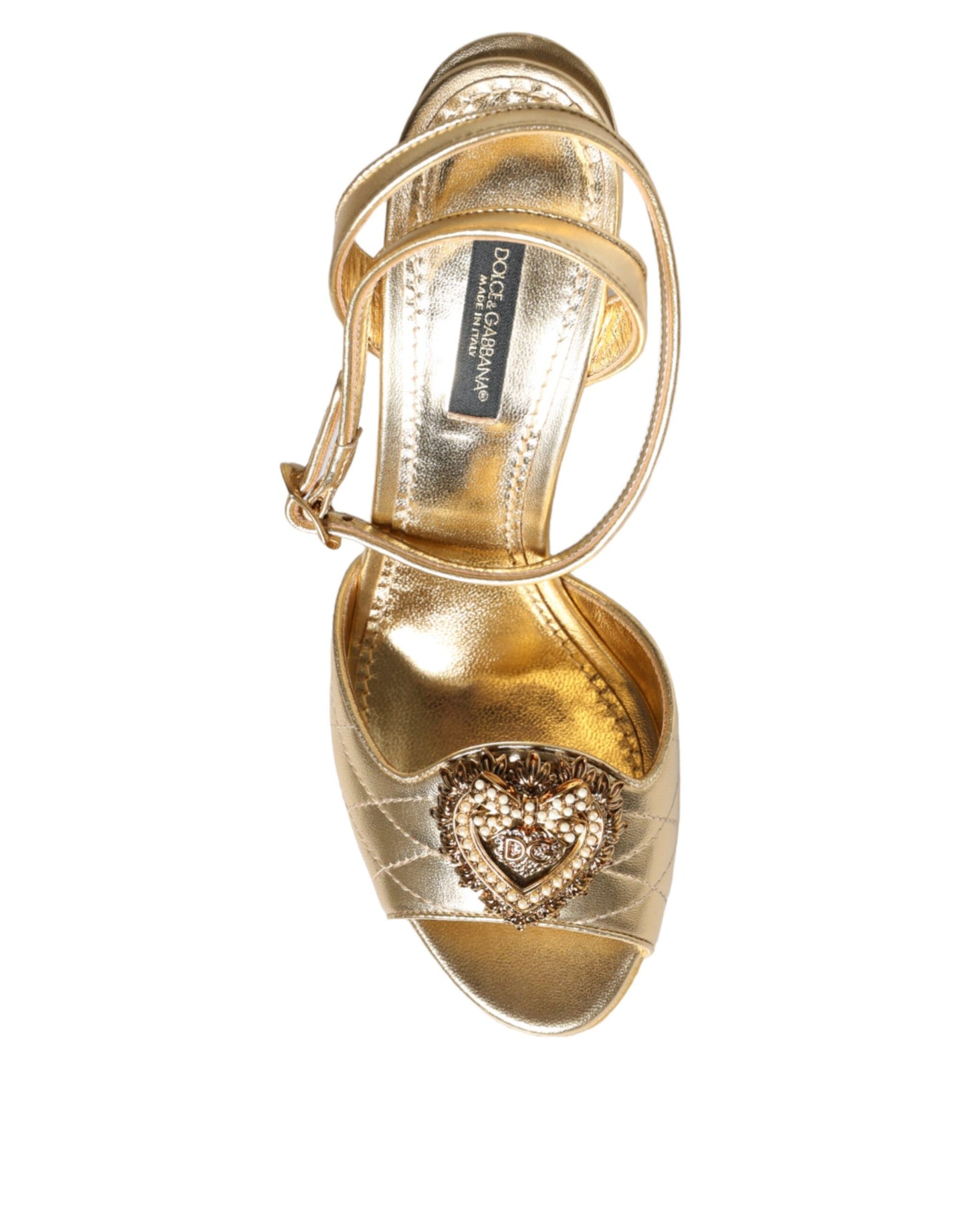 Dolce & Gabbana Gold Devotion Embellished Keira Sandals Shoes Dolce & Gabbana