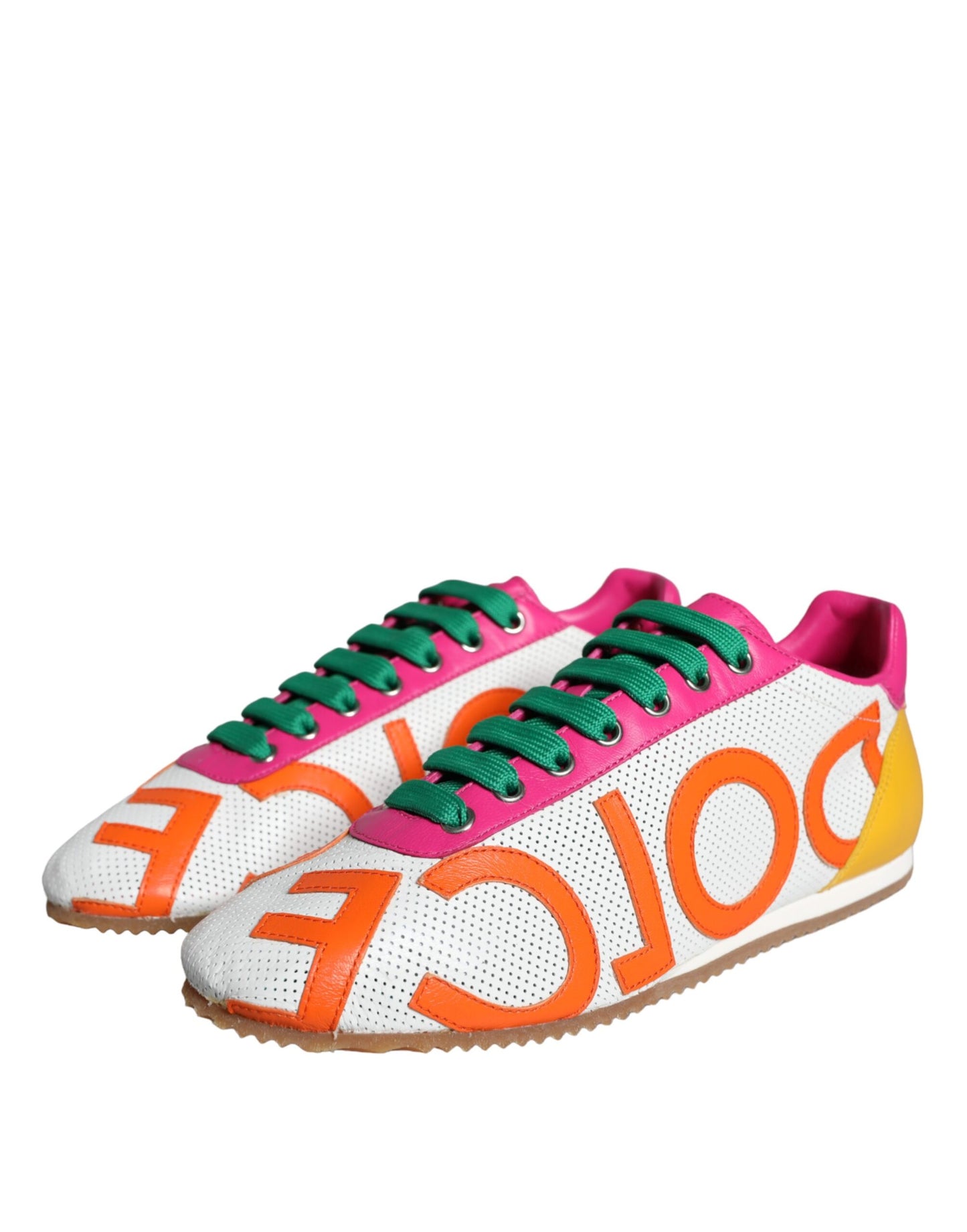 Dolce & Gabbana Multicolor Leather Logo Casual Sneakers Shoes Dolce & Gabbana