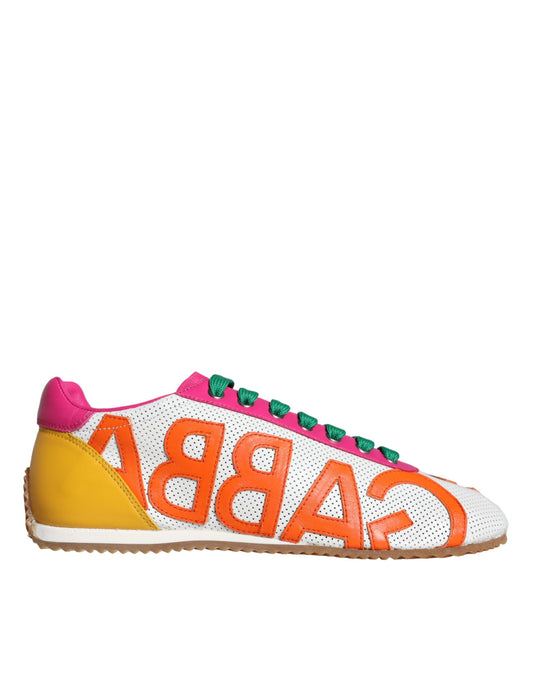 Dolce & Gabbana Multicolor Leather Logo Casual Sneakers Shoes Dolce & Gabbana