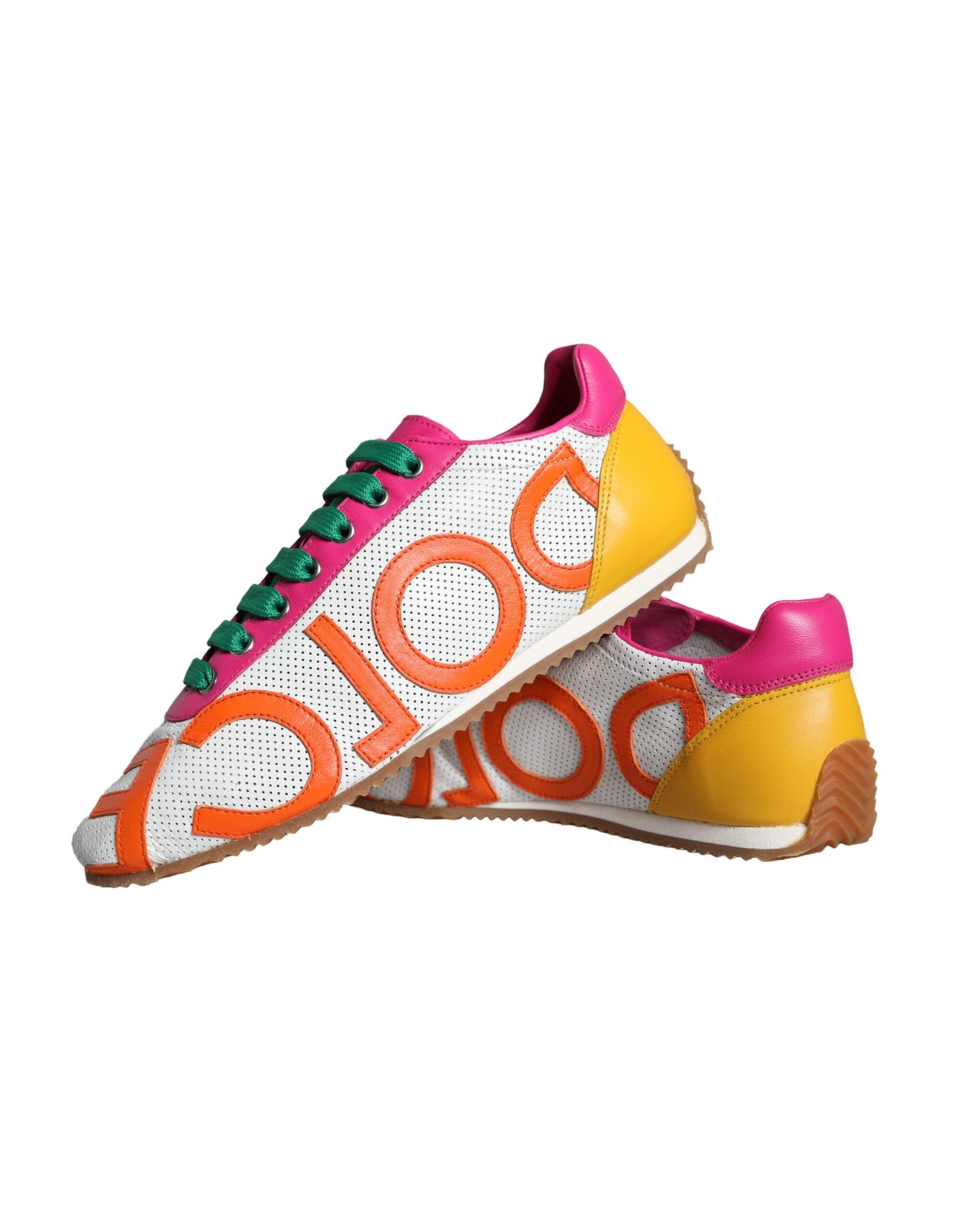 Dolce & Gabbana Multicolor Leather Logo Casual Sneakers Shoes Dolce & Gabbana