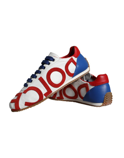 Dolce & Gabbana Multicolor Leather Logo Casual Sneakers Shoes Dolce & Gabbana