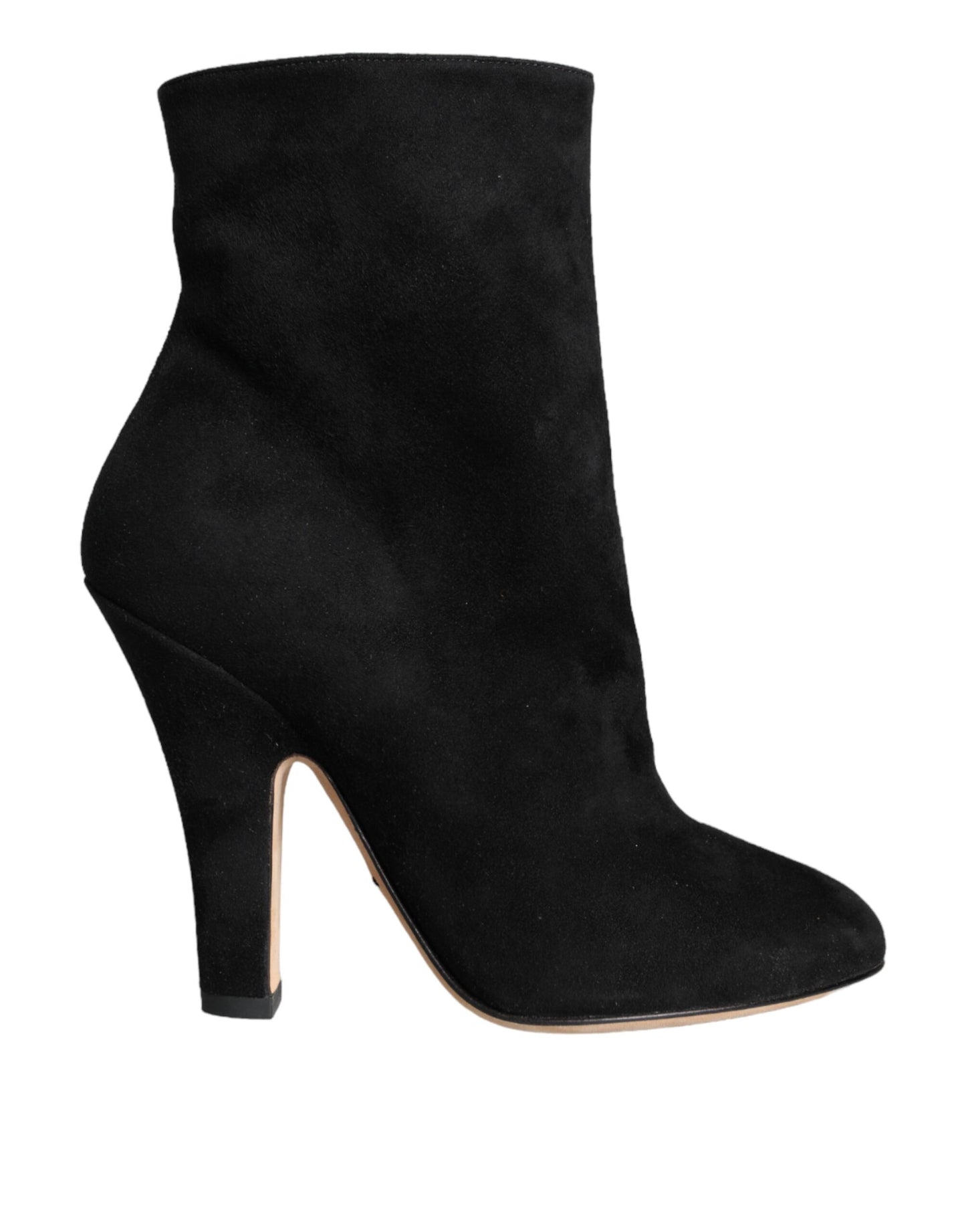 Dolce & Gabbana Black Suede Leather Mid Calf Boots Shoes Dolce & Gabbana