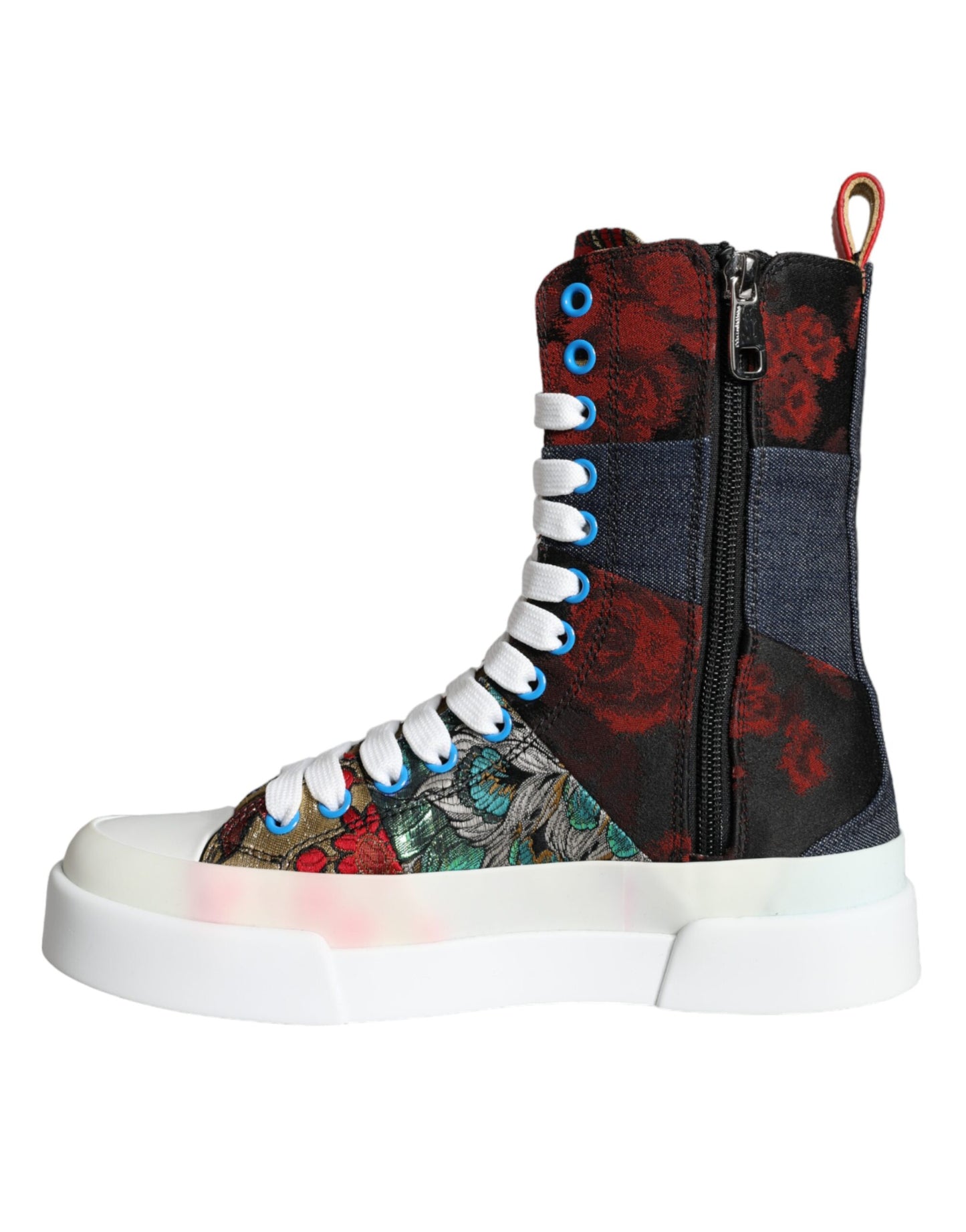 Dolce & Gabbana Multicolor Patchwork Logo High Top Sneakers Shoes Dolce & Gabbana