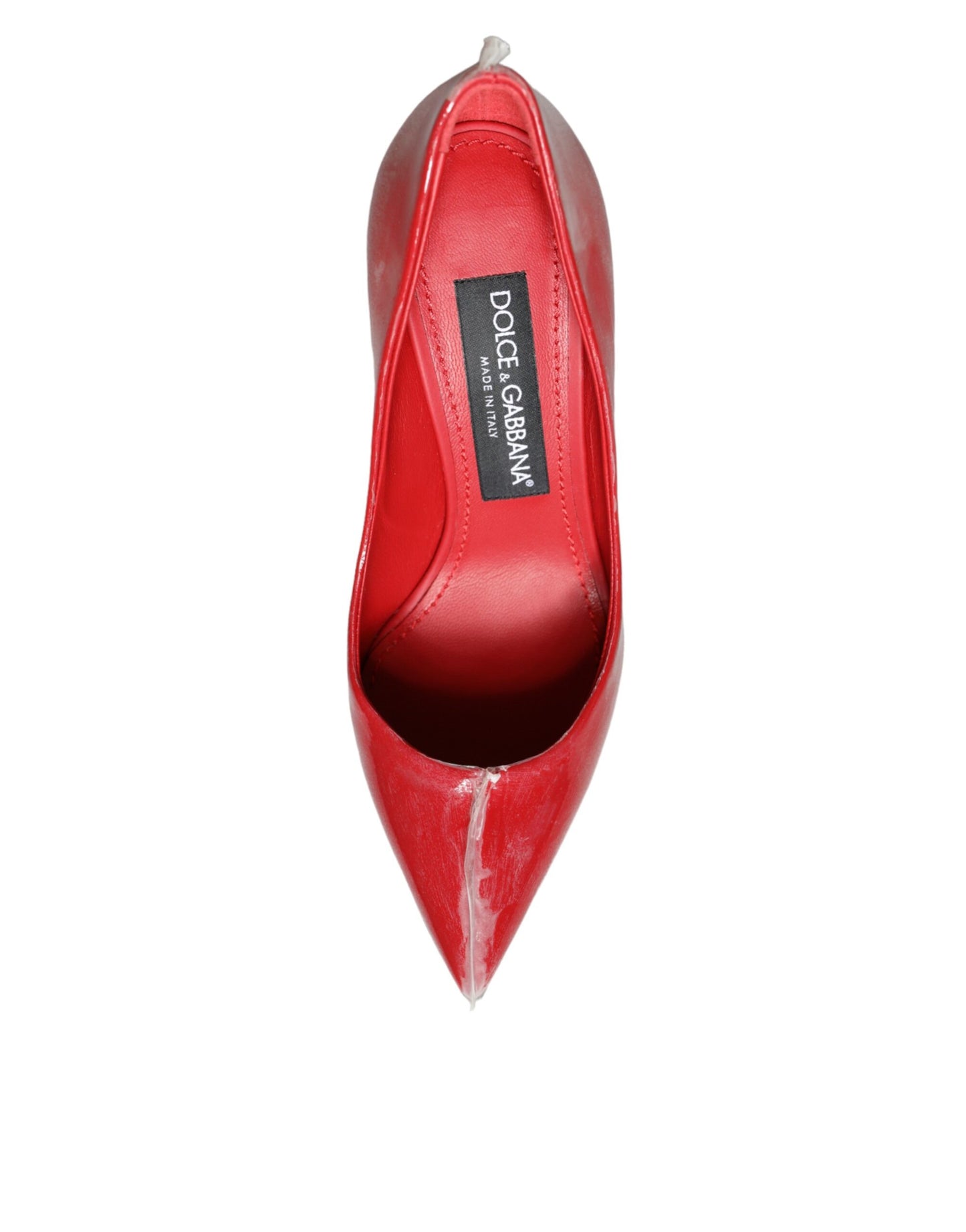 Dolce & Gabbana Red Patent Leather Faux Pearl Heels Pumps Shoes Dolce & Gabbana