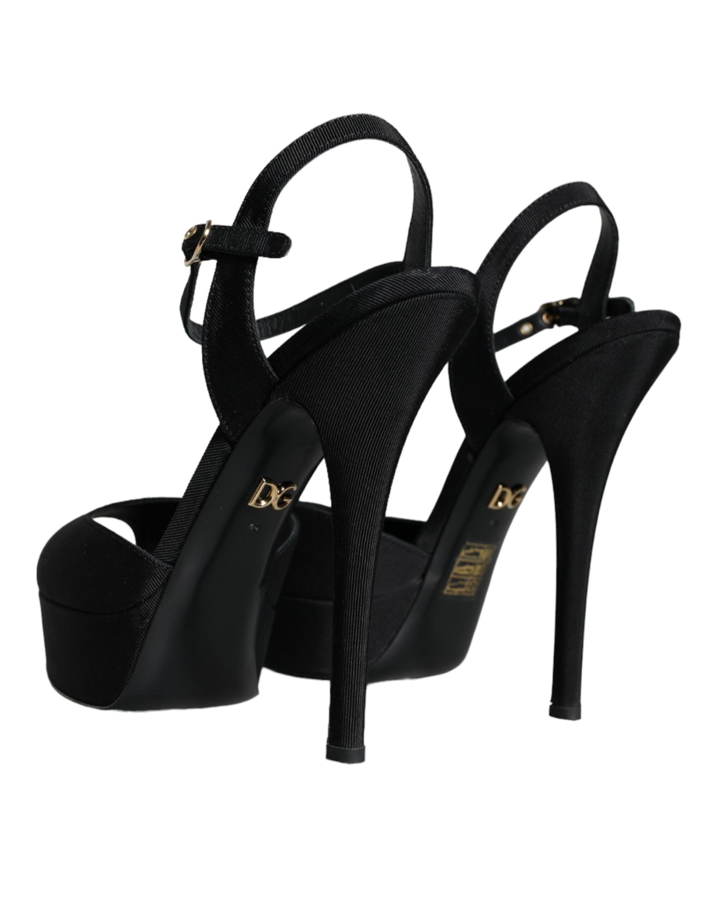 Dolce & Gabbana Black Leather Platform Heels Sandals Shoes Dolce & Gabbana