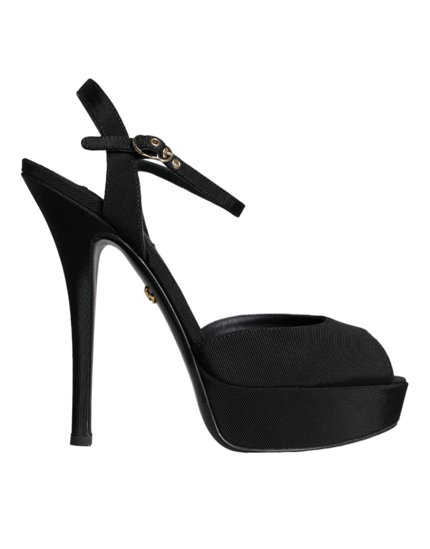 Dolce & Gabbana Black Leather Platform Heels Sandals Shoes Dolce & Gabbana