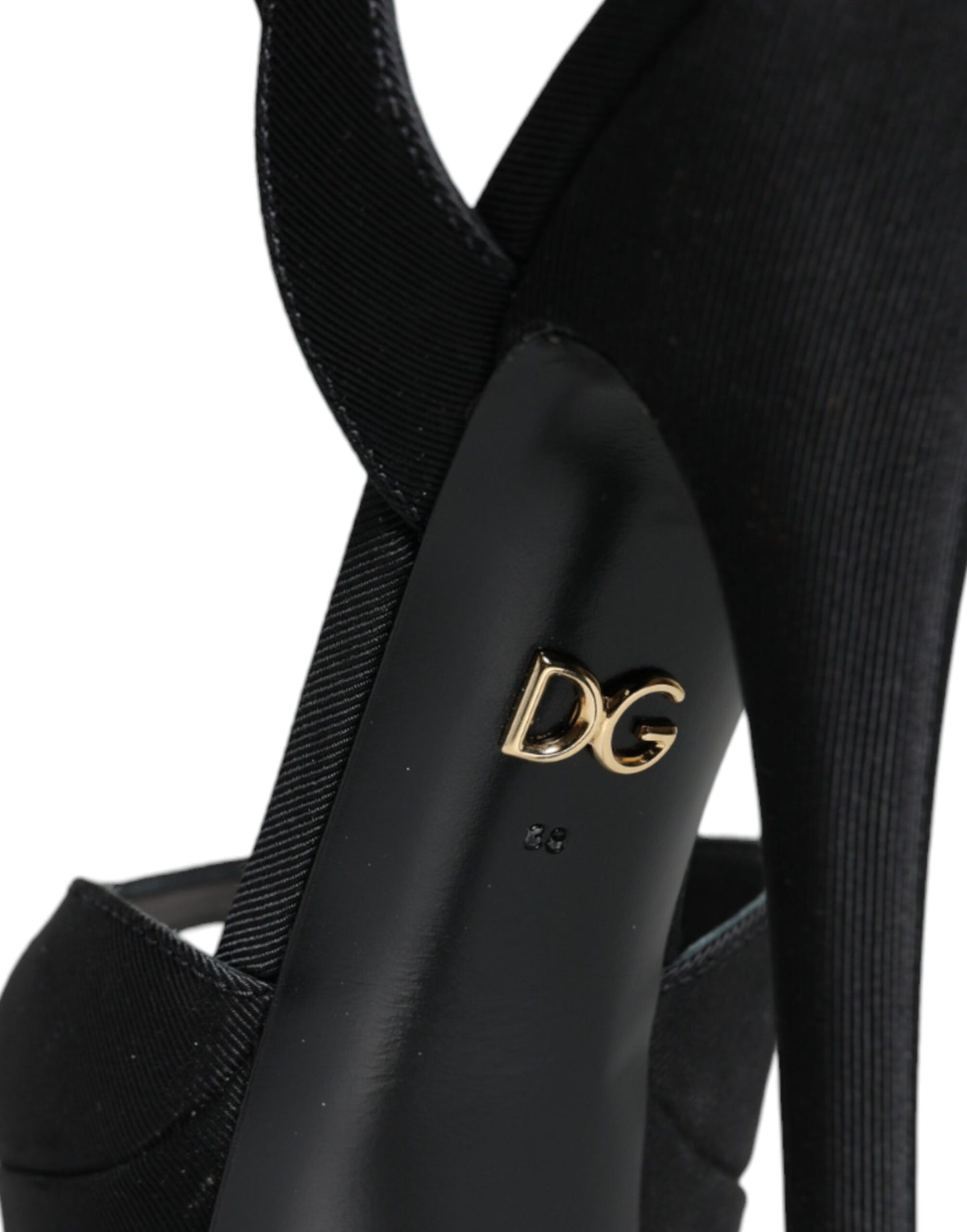 Dolce & Gabbana Black Leather Platform Heels Sandals Shoes Dolce & Gabbana