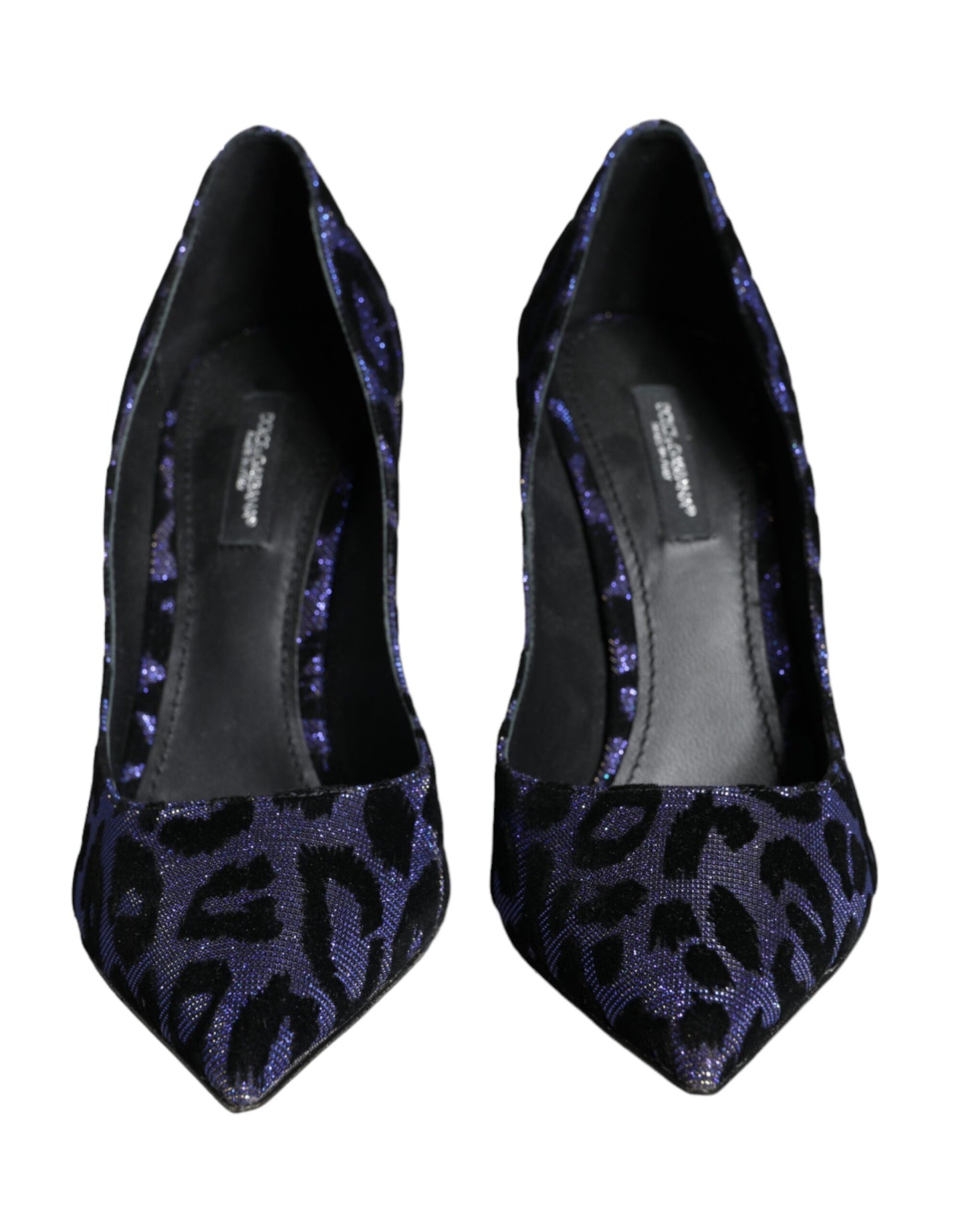 Dolce & Gabbana Dark Blue Leopard Lurex Heels Pumps Shoes Dolce & Gabbana