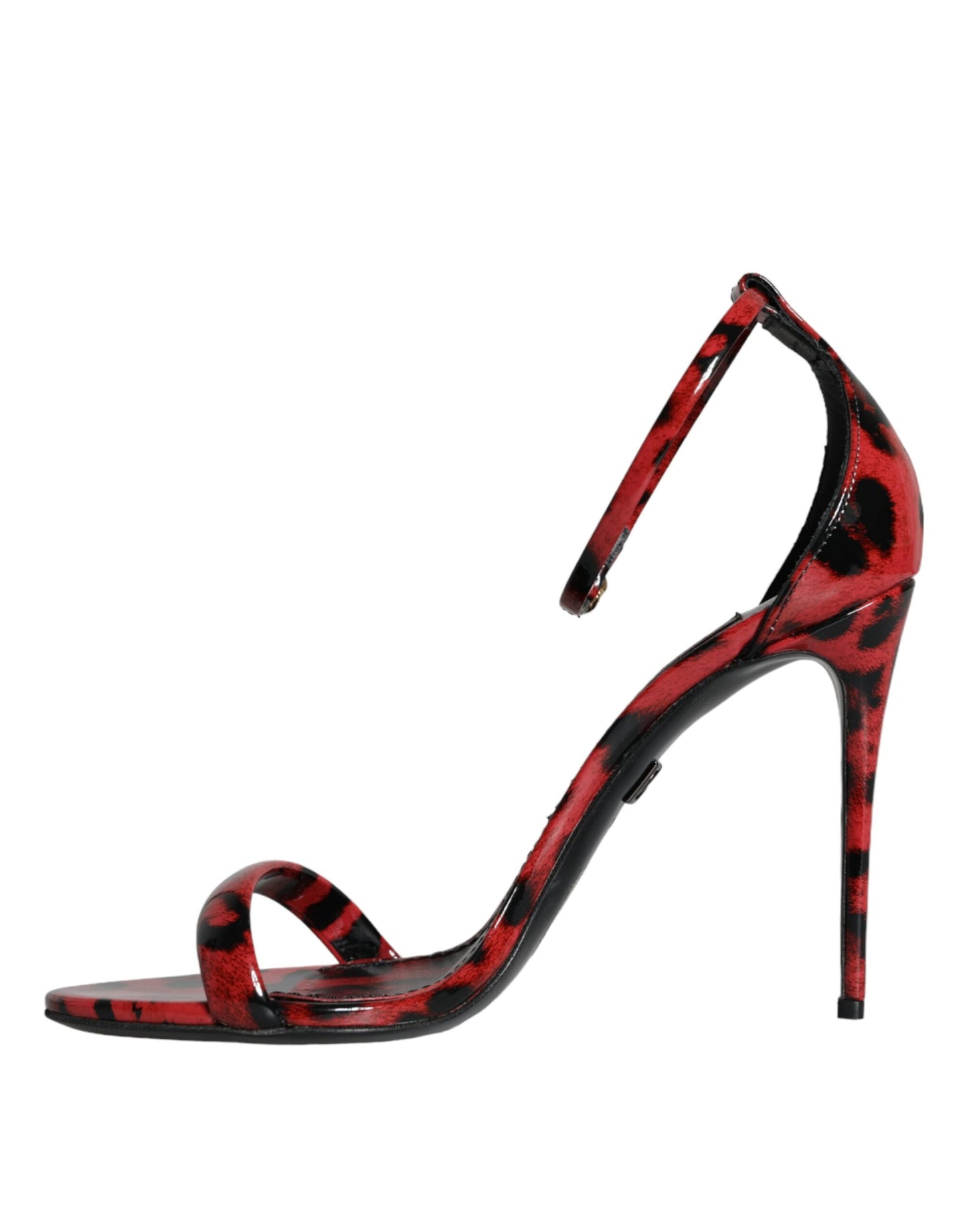 Dolce & Gabbana Red Leopard Leather Ankle Strap Keira Sandals Shoes Dolce & Gabbana