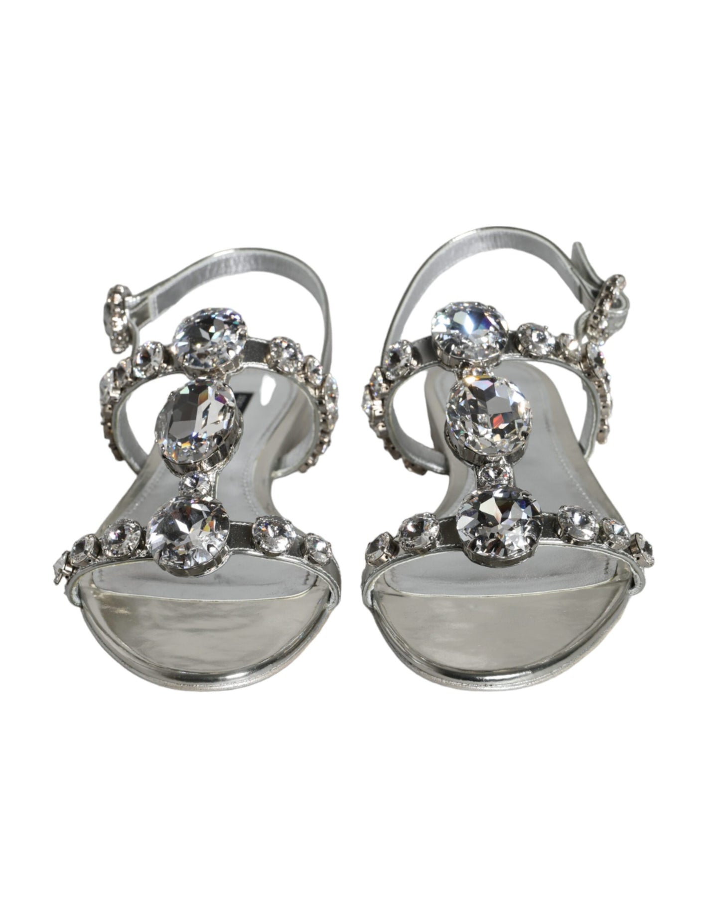 Dolce & Gabbana Silver Crystal Sandals Flats Flip Flops Shoes Dolce & Gabbana