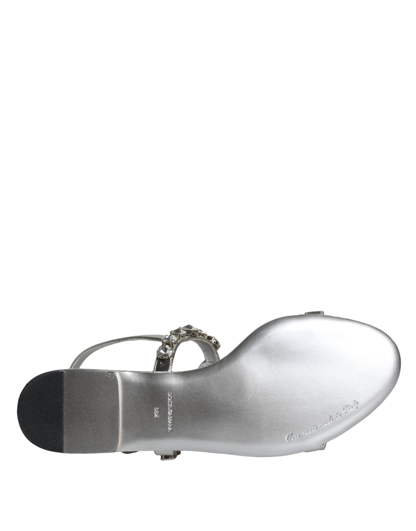 Dolce & Gabbana Silver Crystal Sandals Flats Flip Flops Shoes Dolce & Gabbana