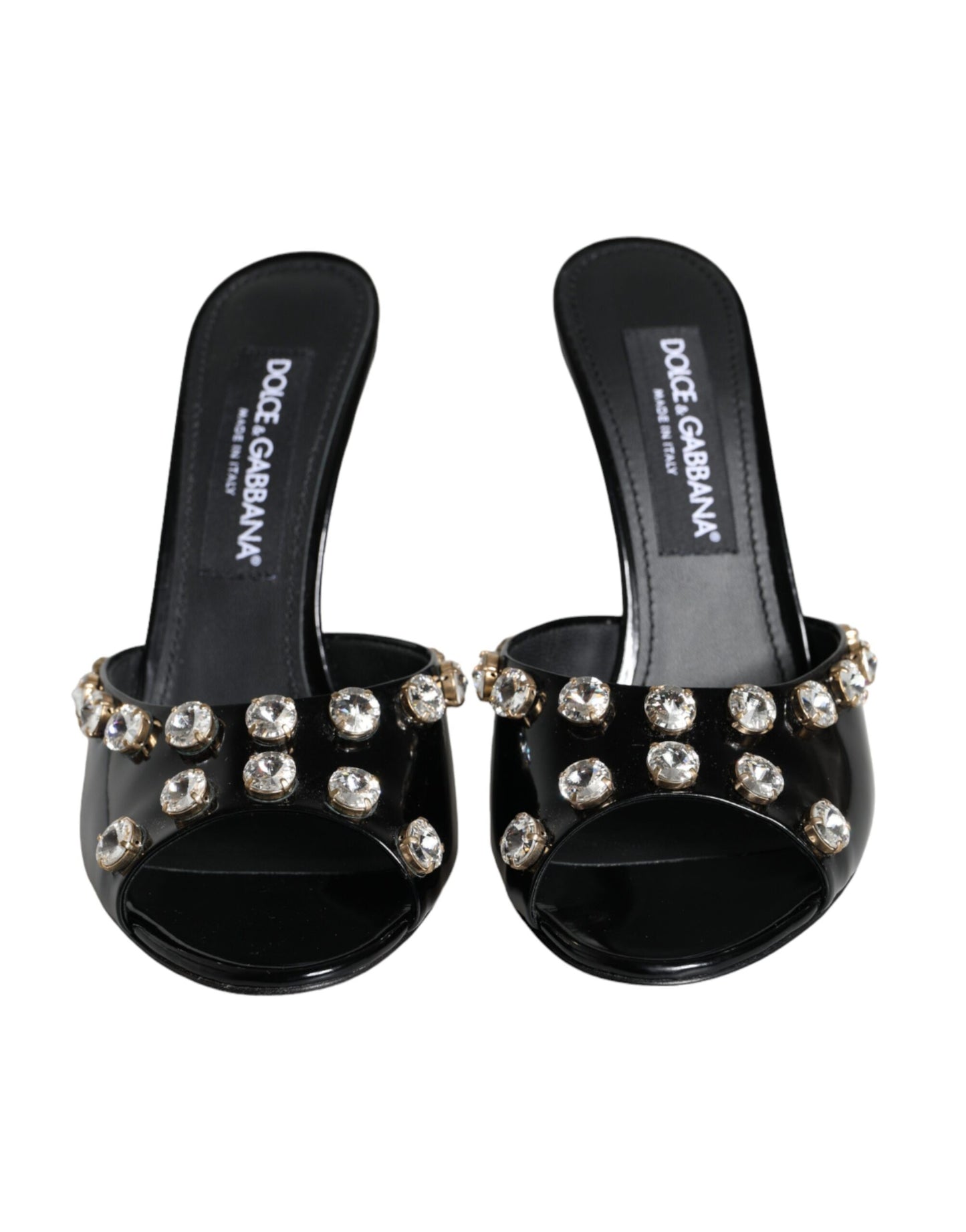 Dolce & Gabbana Black Crystal Heels Keira Sandals Shoes Dolce & Gabbana