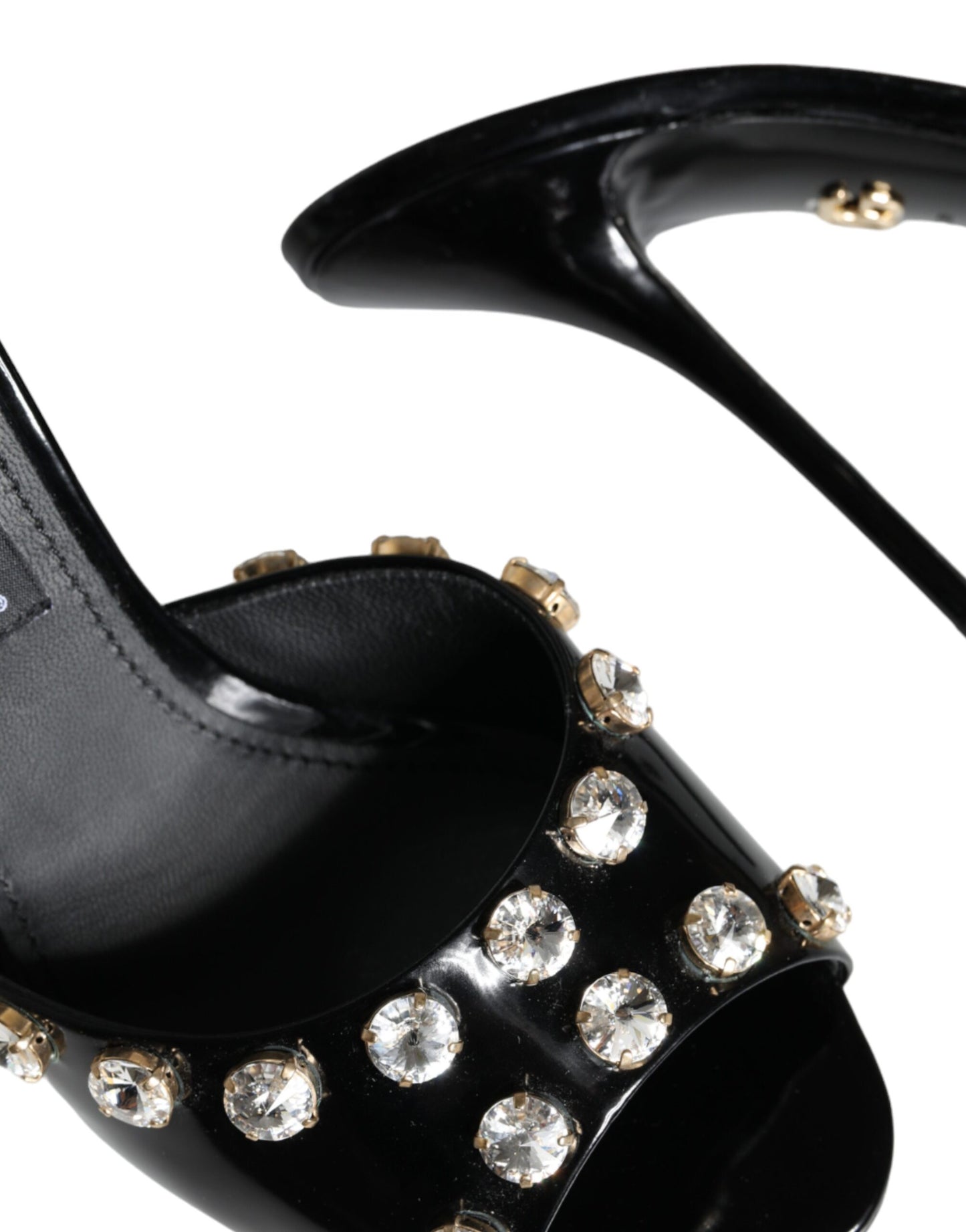 Dolce & Gabbana Black Crystal Heels Keira Sandals Shoes Dolce & Gabbana