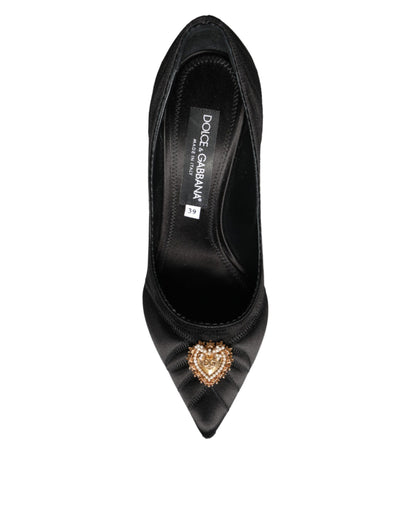 Dolce & Gabbana Black Heart DEVOTION Heels Pumps Shoes Dolce & Gabbana