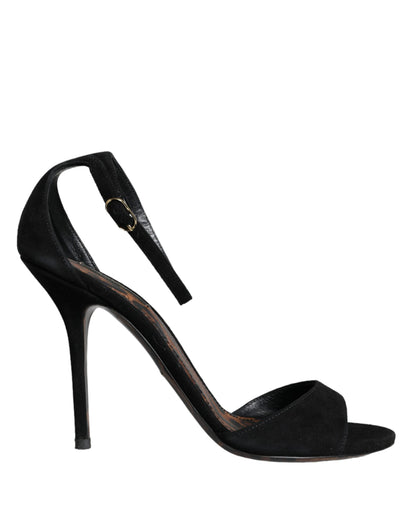 Dolce & Gabbana Black KEIRA Heels Ankle Strap Sandals Shoes Dolce & Gabbana