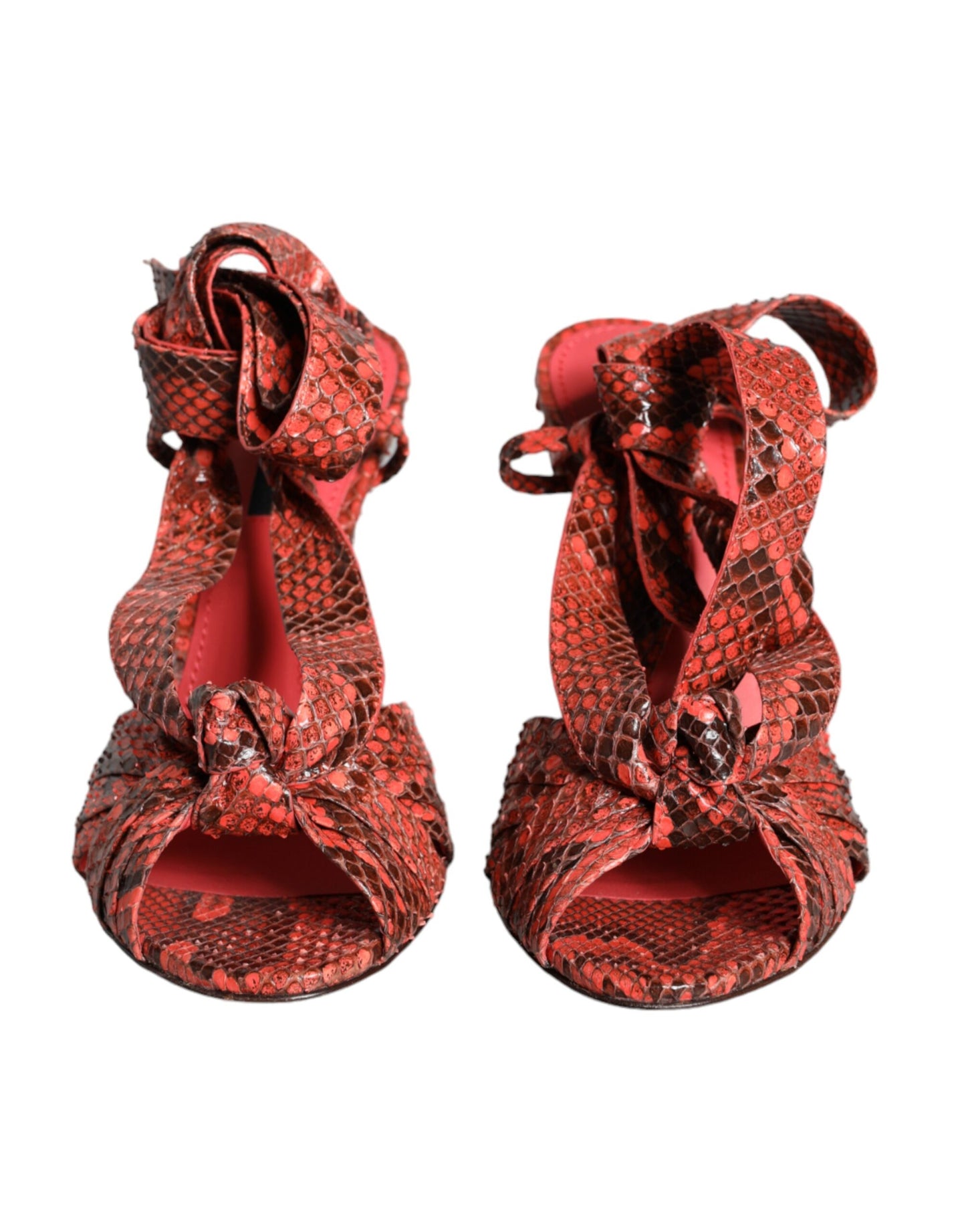 Dolce & Gabbana Coral Exotic Leather Heels Sandals Shoes Dolce & Gabbana