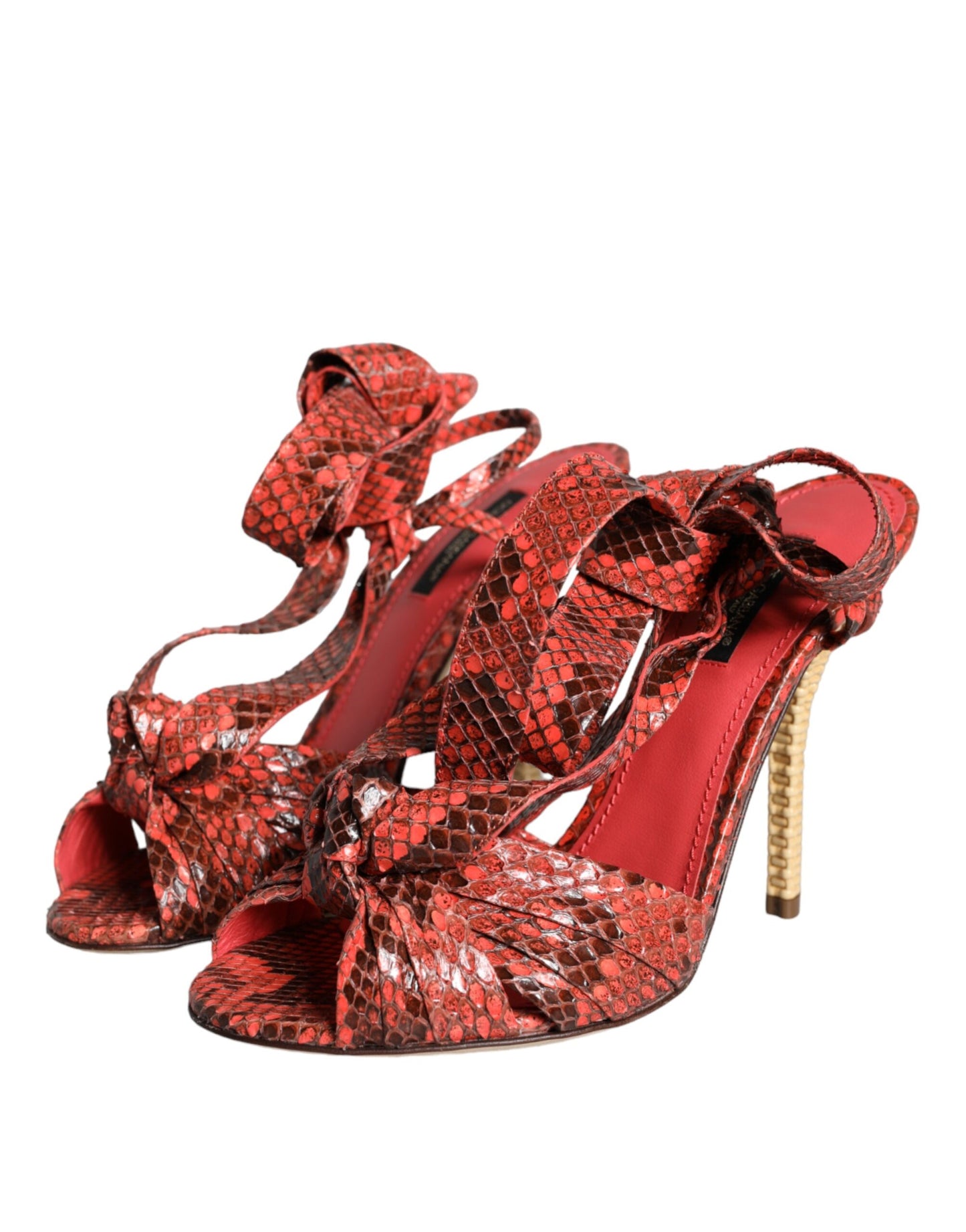 Dolce & Gabbana Coral Exotic Leather Heels Sandals Shoes Dolce & Gabbana