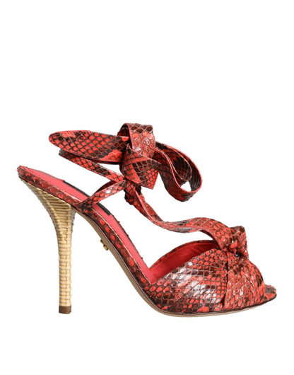 Dolce & Gabbana Coral Exotic Leather Heels Sandals Shoes Dolce & Gabbana