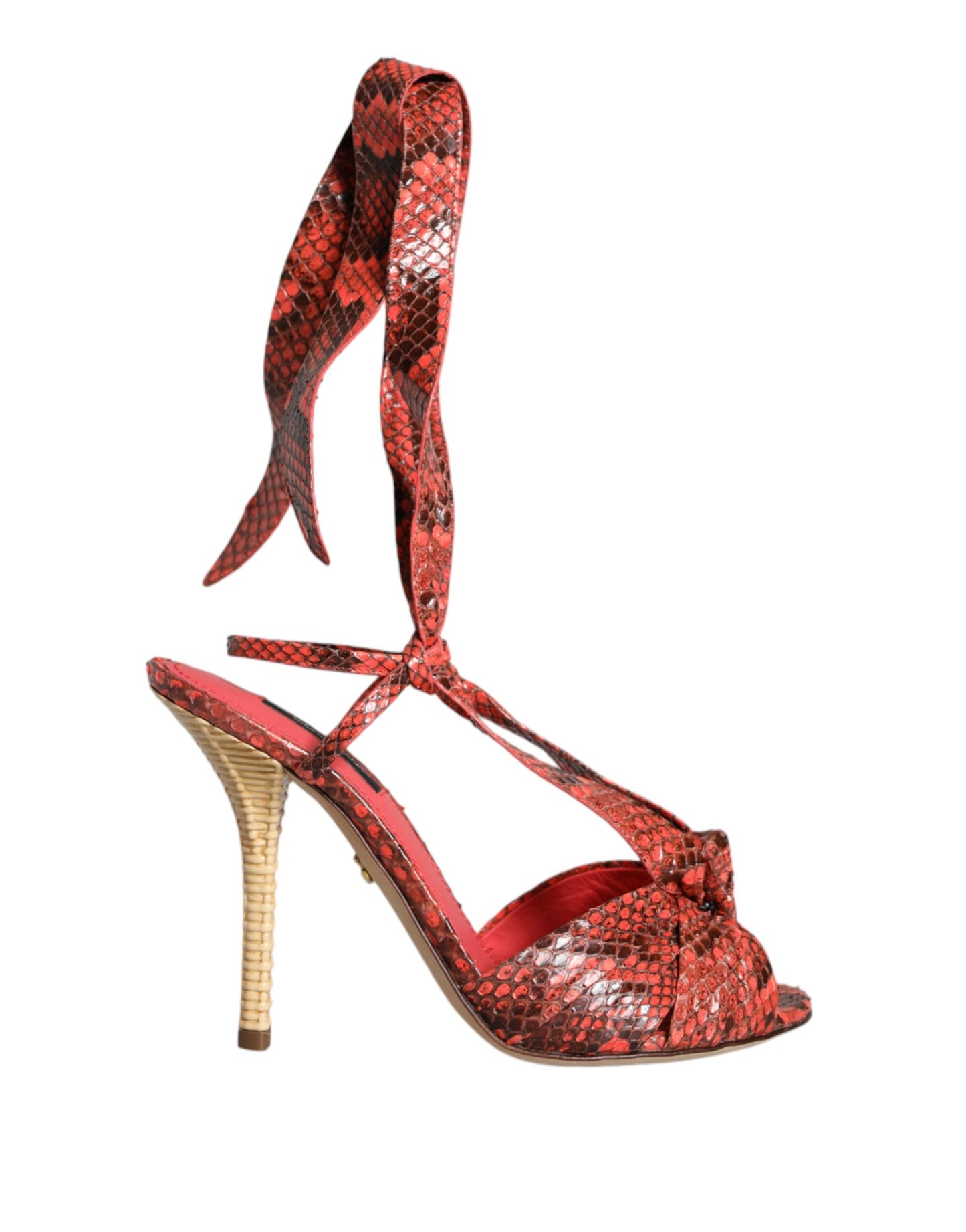 Dolce & Gabbana Coral Exotic Leather Heels Sandals Shoes Dolce & Gabbana