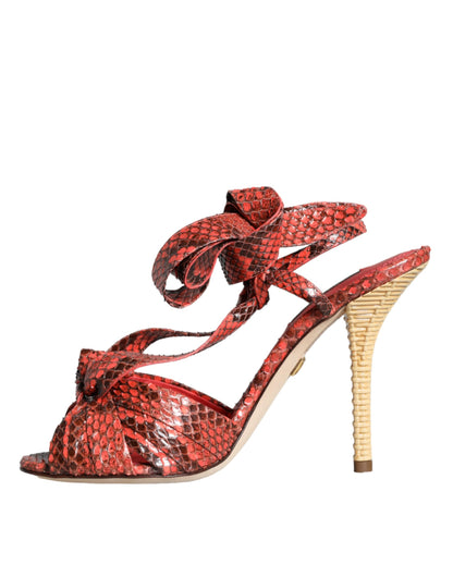 Dolce & Gabbana Coral Exotic Leather Heels Sandals Shoes Dolce & Gabbana