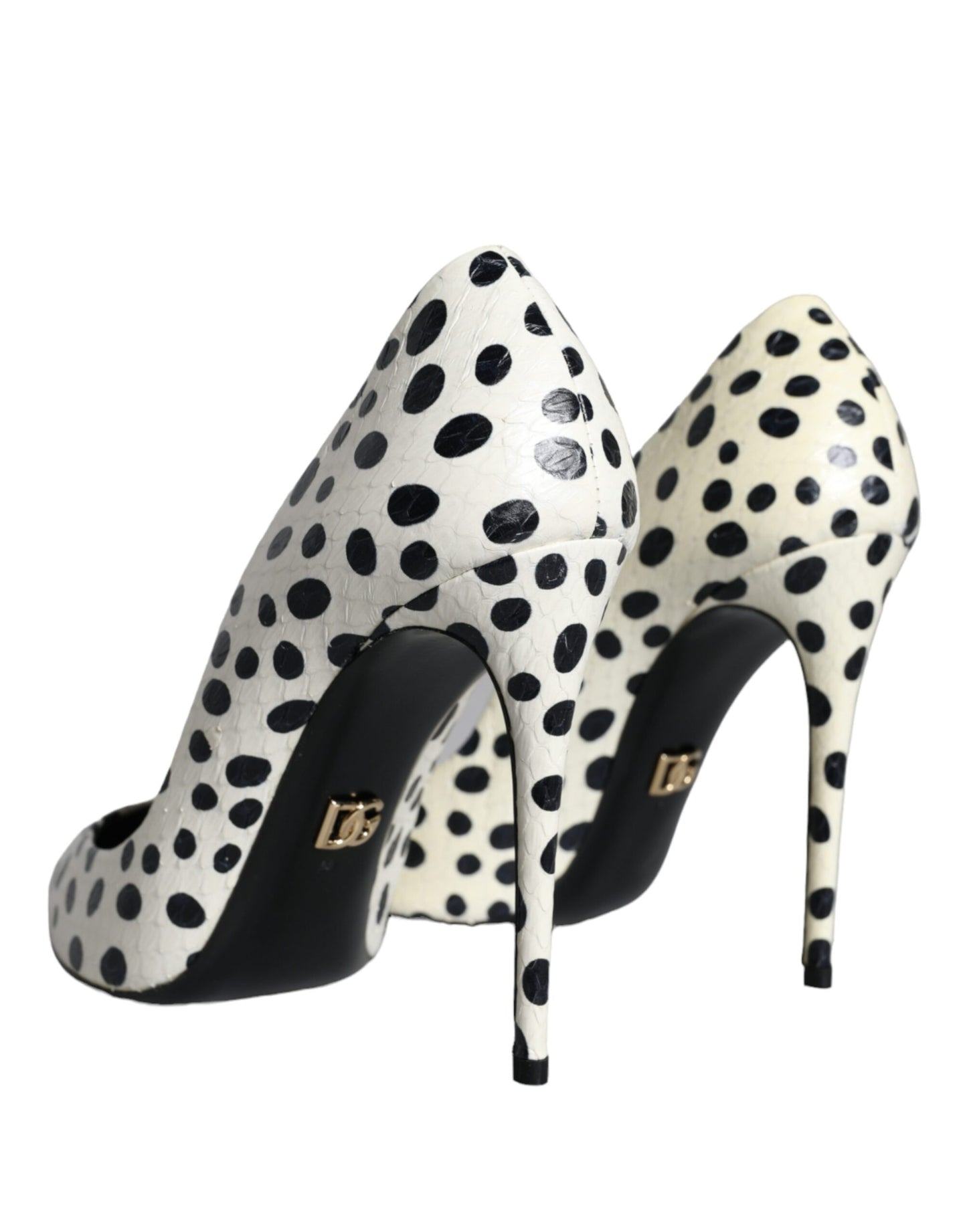 Dolce & Gabbana Black White Polka Dot Leather Pumps Shoes Dolce & Gabbana