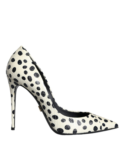 Dolce & Gabbana Black White Polka Dot Leather Pumps Shoes Dolce & Gabbana