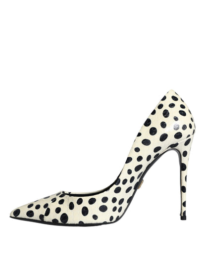 Dolce & Gabbana Black White Polka Dot Leather Pumps Shoes Dolce & Gabbana