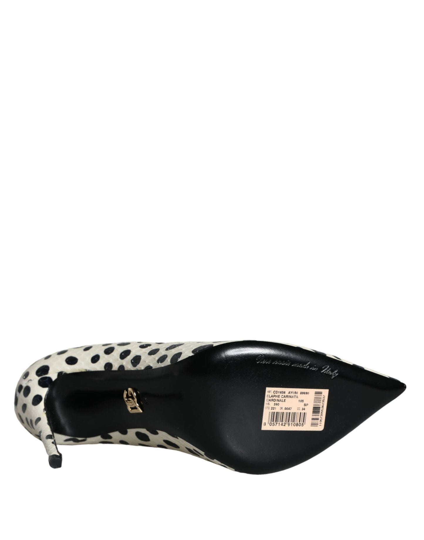 Dolce & Gabbana Black White Polka Dot Leather Pumps Shoes Dolce & Gabbana