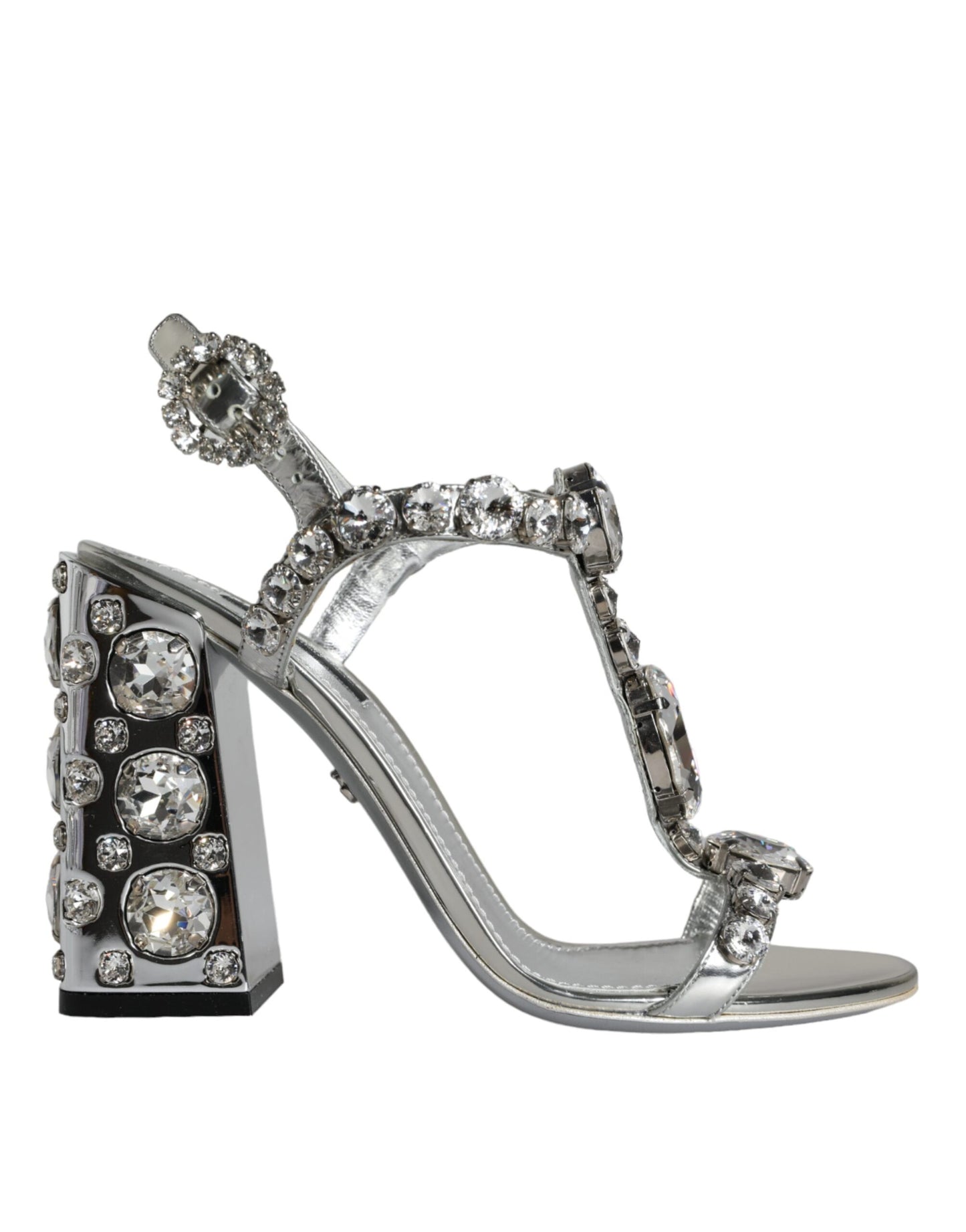 Dolce & Gabbana Silver Crystals High Heels Sandals Shoes Dolce & Gabbana