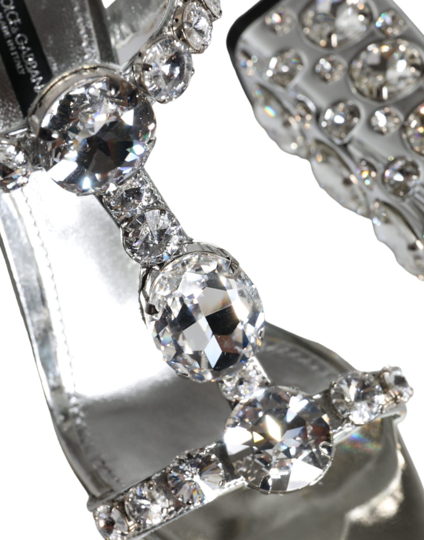 Dolce & Gabbana Silver Crystals High Heels Sandals Shoes Dolce & Gabbana