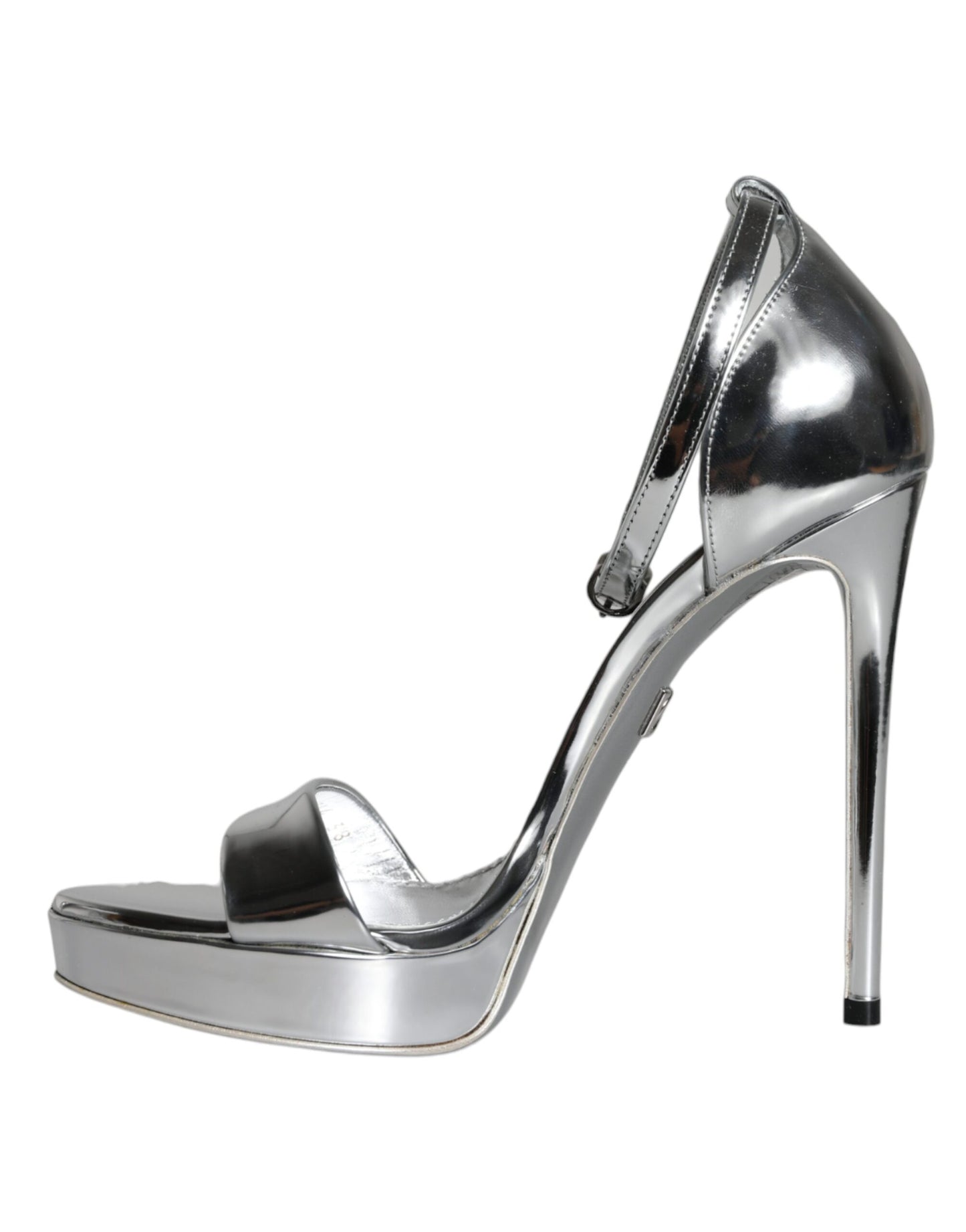 Dolce & Gabbana Silver KEIRA Heels Ankle Strap Sandals Shoes Dolce & Gabbana