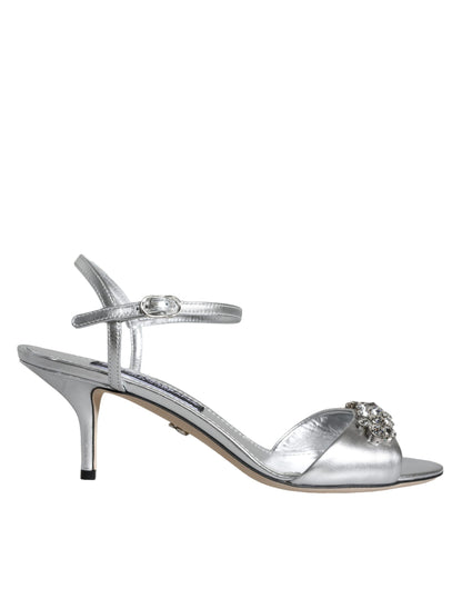 Dolce & Gabbana Silver Crystal AnkleStrap Keira Sandals Shoes Dolce & Gabbana