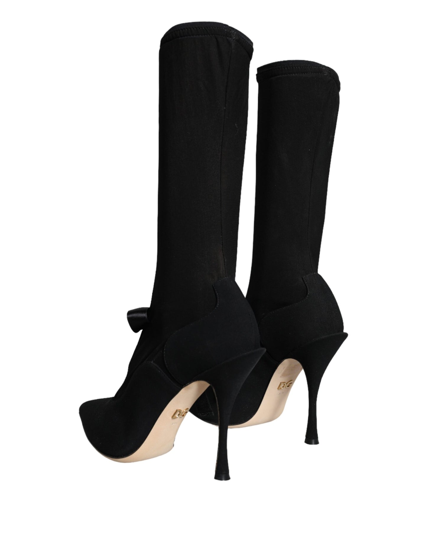 Dolce & Gabbana Black Stiletto Heels Mid Calf Boots Shoes Dolce & Gabbana