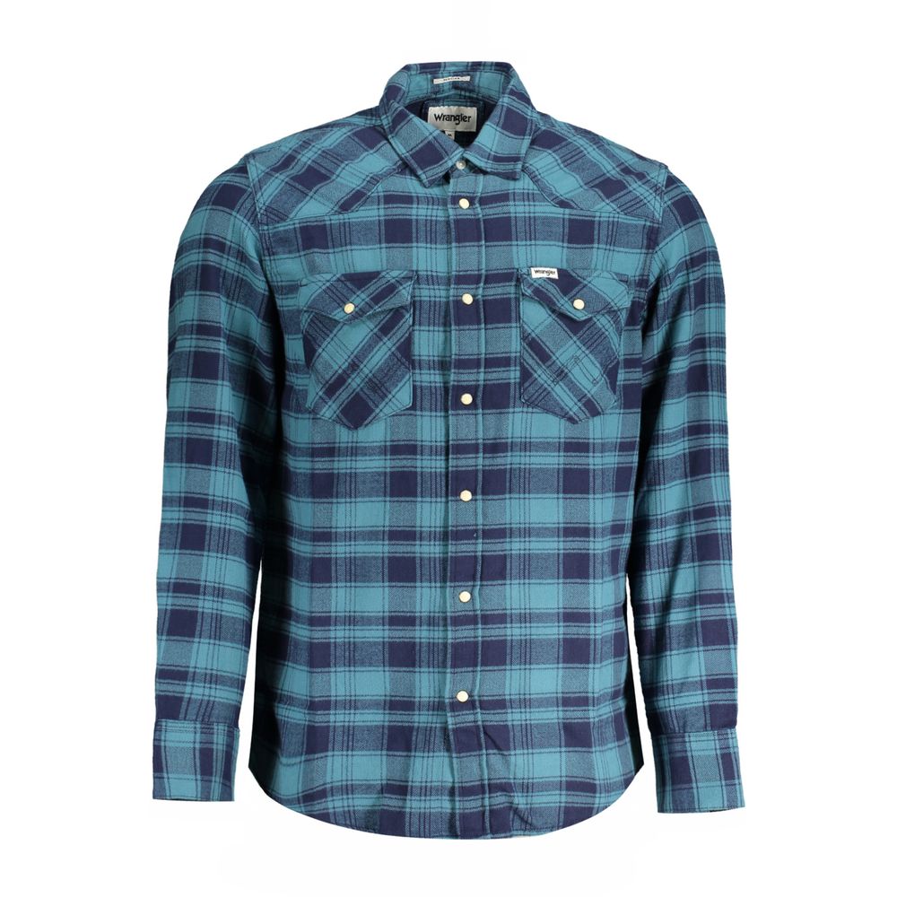 Wrangler Blue Cotton Shirt Wrangler