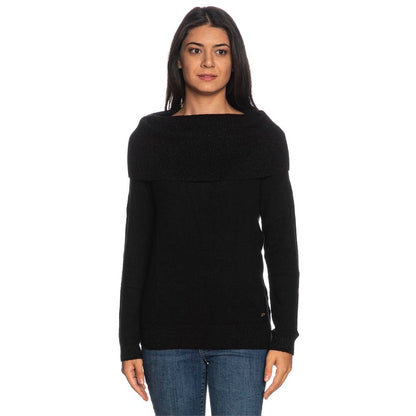 Yes Zee Black Viscose Sweater Yes Zee