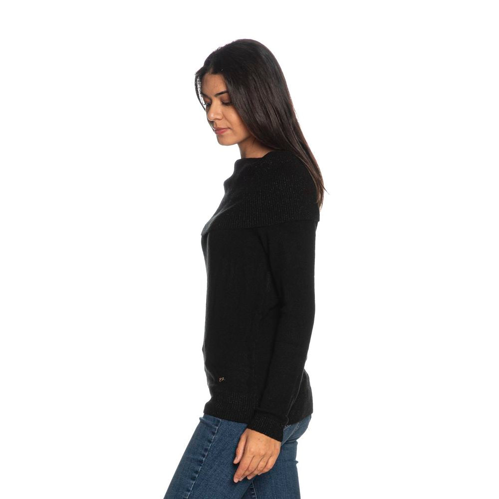 Yes Zee Black Viscose Sweater Yes Zee