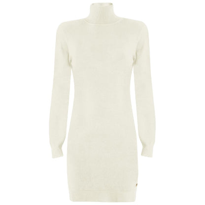 Yes Zee White Viscose Dress Yes Zee