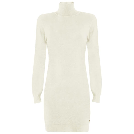 Yes Zee White Viscose Dress Yes Zee