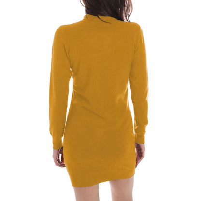 Yes Zee Yellow Viscose Dress Yes Zee