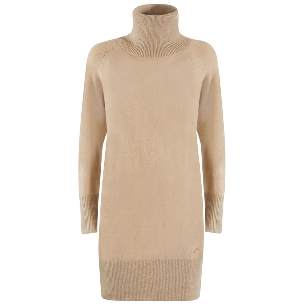 Yes Zee Beige Viscose Dress Yes Zee